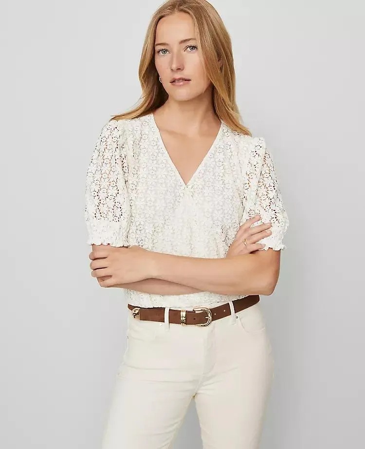 Weekend Collection Lace Wrap Blouse
