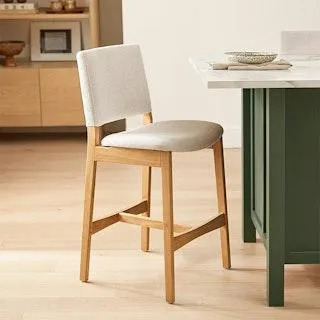Nosh Counter Stool - Oak and Ratine Ivory