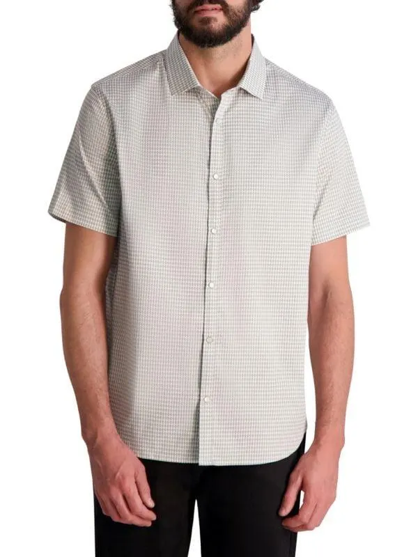 Short-Sleeved Patterned Woven Shirt