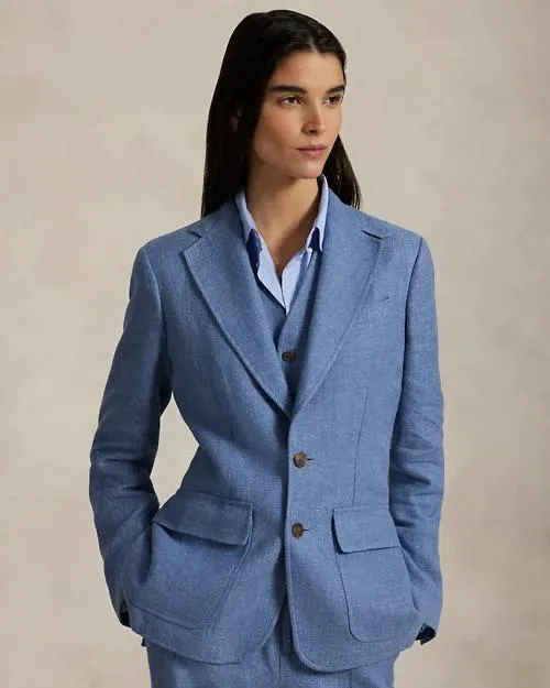 Linen-Cotton Twill Blazer