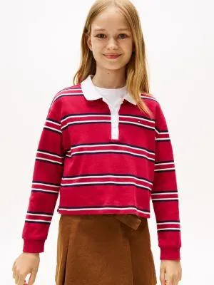 Kids' Stripe Long-Sleeve Polo Shirt
