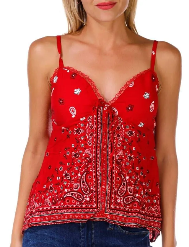 Madden Girl Juniors Bandana Print Tank Top