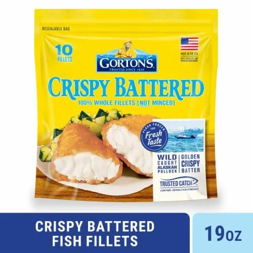 Gorton’s Crispy Battered Fish 100% Whole Fillets (Not Minced), Wild Caught Alaskan Pollock, Frozen
