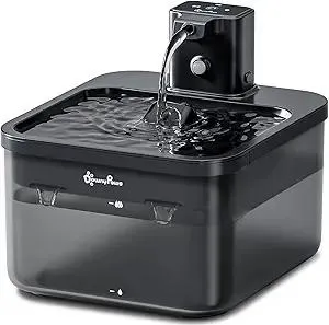 DownyPaws Cat Water Fountain Cordless, 84oz/2.5L Fursink Wireless Pet Water Fountains for Cats Indoor, Battery Operated Cat Drinking Fountain with Motion Sensor, Ultra Quiet Pump, BPA-Free, Black