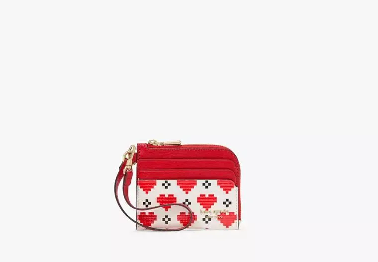 Devin Pixel Hearts Coin Card Case Wristlet