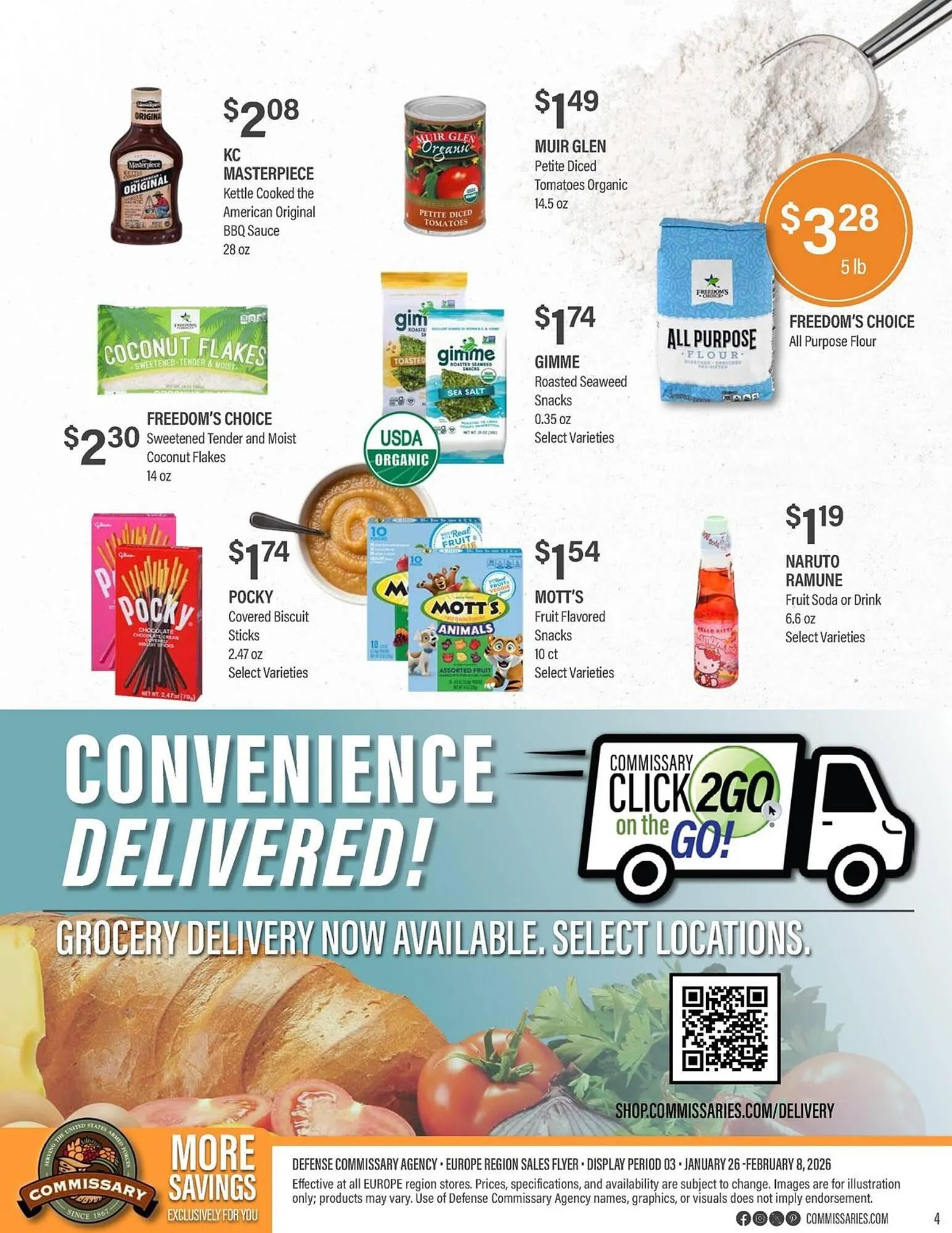 Weekly promotion Commissary weekly ad spanning from January 26 to February 8 2026 - Page 4 for Catalogue 365