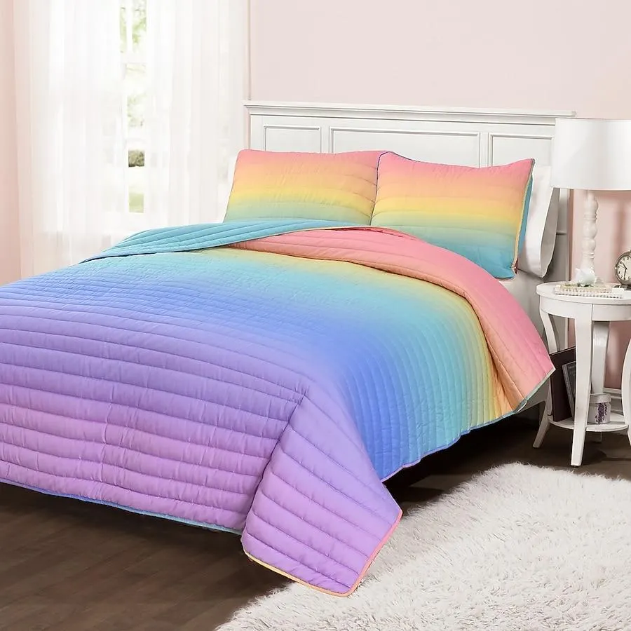 Lush Decor Rainbow Ombre Full/Queen Quilt
