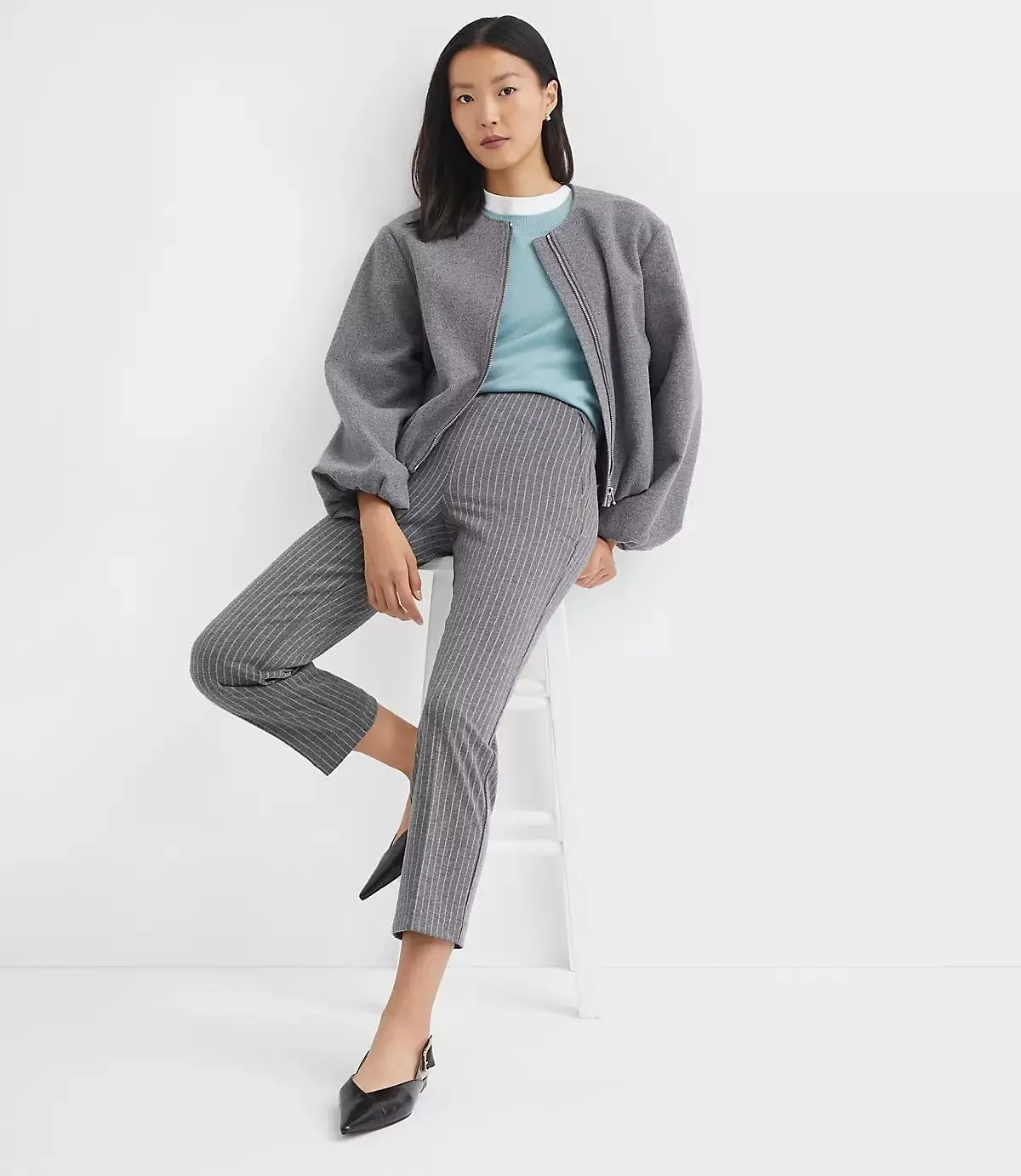 Zip Pocket Straight Pants in Stripe