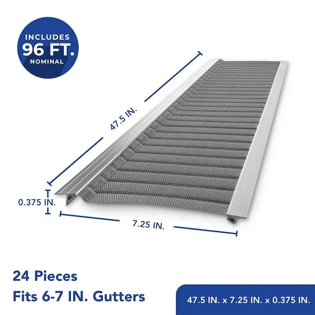 Atlas Gutter Guard Stainless Steel (7.25-in x 4-ft) Gutter Guard 24-Pack