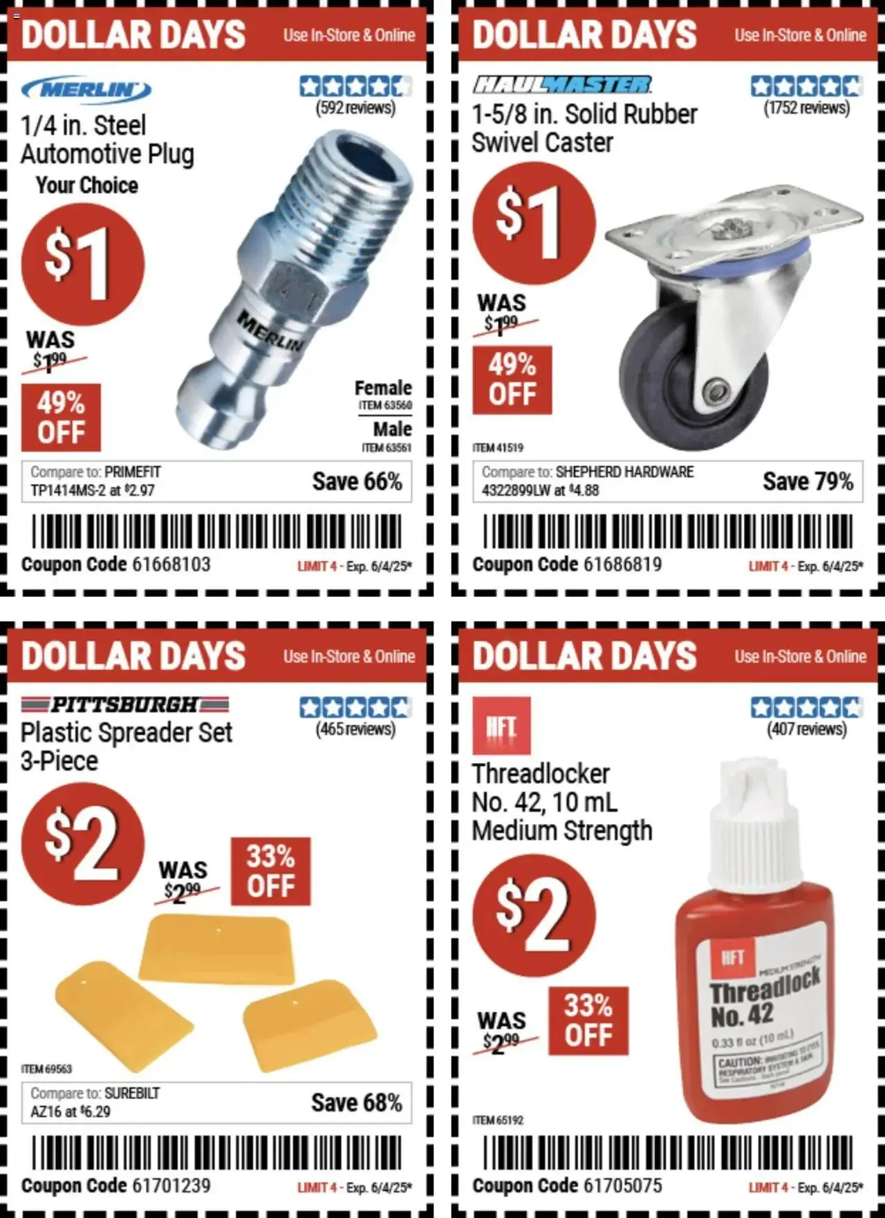 Weekly ad Harbor Freight Dollar Days from May 22 to June 4 2025 - Page 1