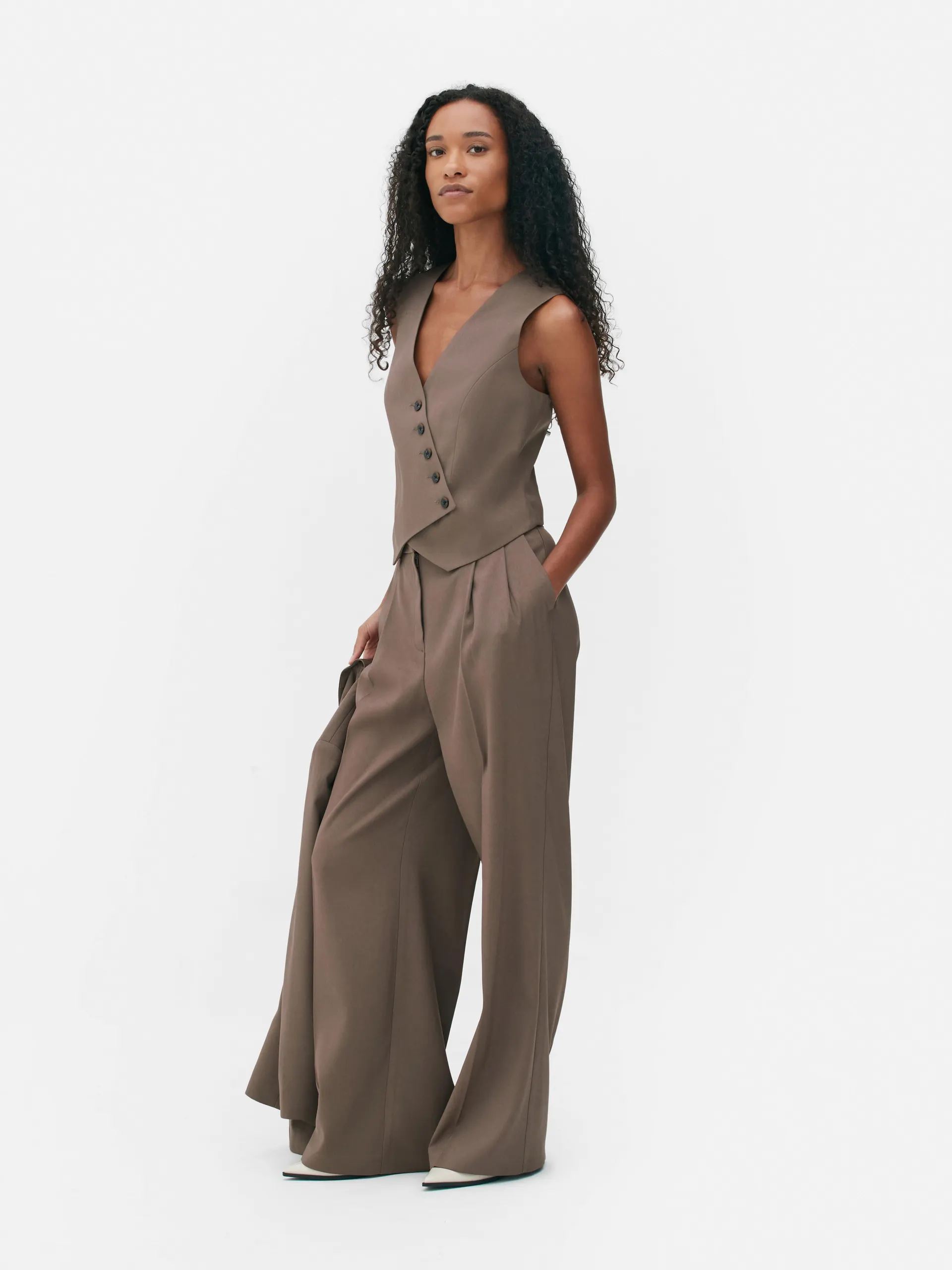 Asymmetric Button Front Waistcoat