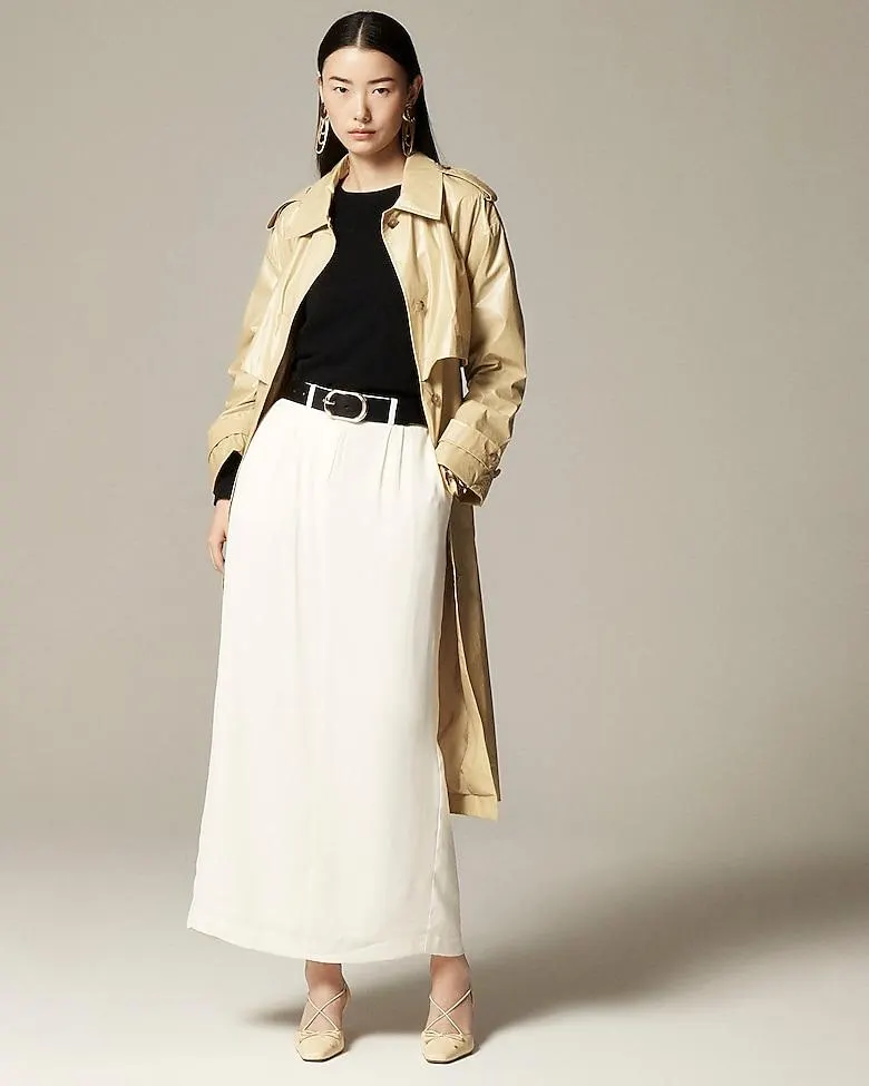 Trouser maxi skirt in viscose crepe