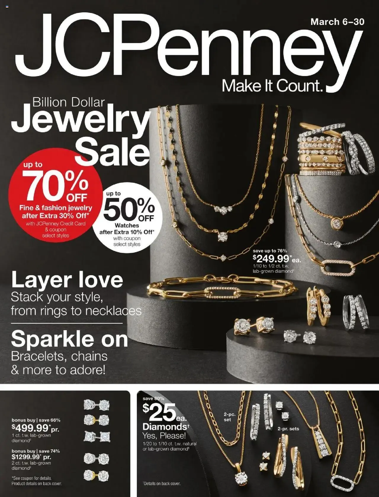 Weekly ad JCPenney Billion Dollar Jewelry Sale from March 6 to March 30 2025 - Page 1