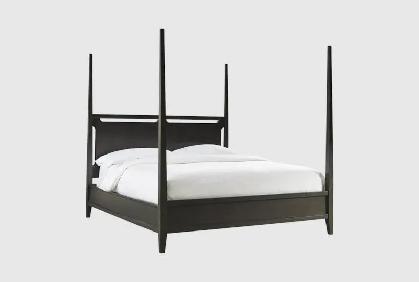 Airen Dark Brown Cal King Poster Bed With USB