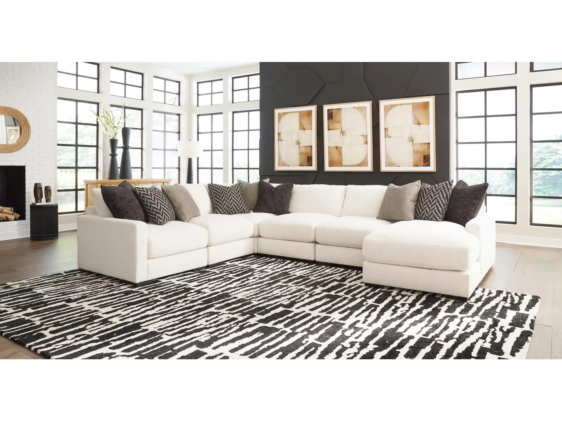 Elissa Court 6-Piece Next-Gen Nuvella™ Performance Fabric Modular Sectional with Chaise