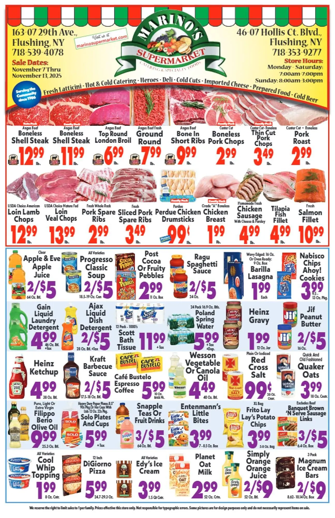 Weekly ad Marino's Supermarket weekly ad from November 7 to November 13 2025 - Page 1
