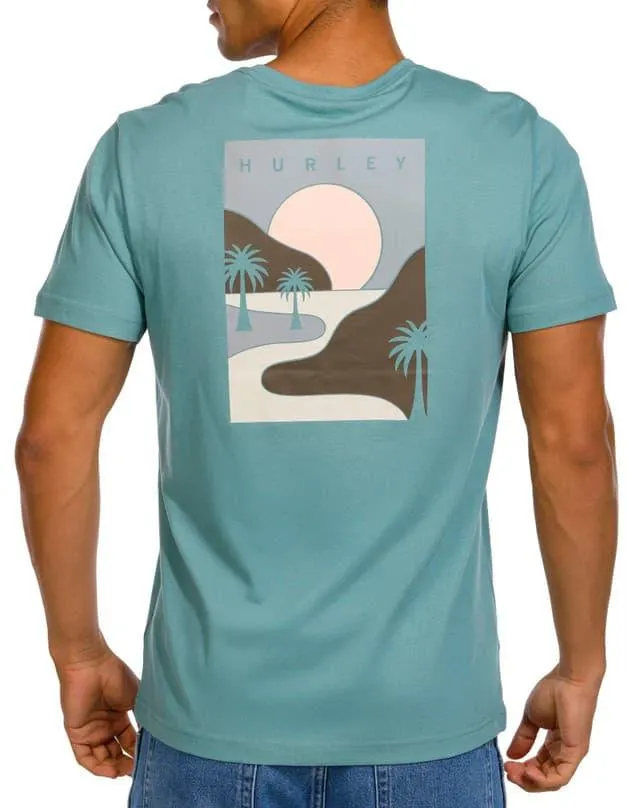 Hurley Mens Mountain Sunset Graphic T-Shirt