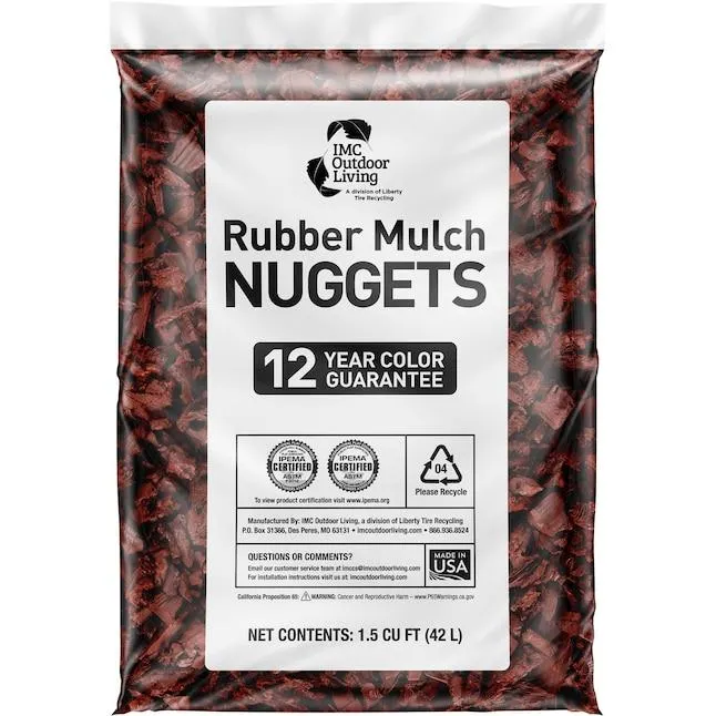 GroundSmart 1.5 Cubic feet Red Rubber Nuggets Bulk rubber mulch (IPEMA Certified for Playgrounds) Recycled Bulk Mulch