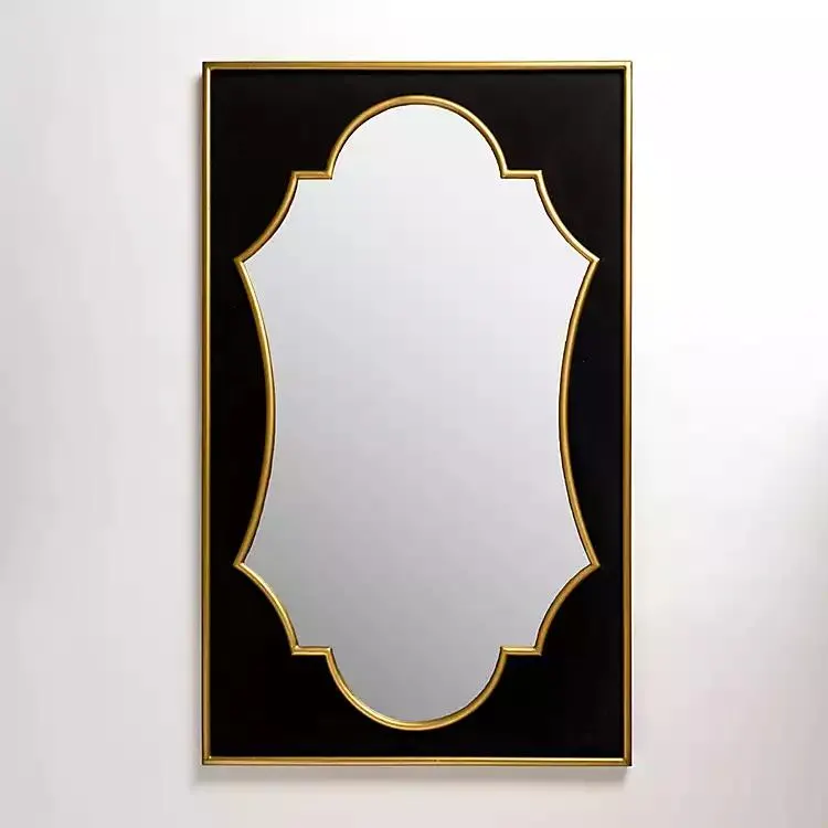 Black Velvet and Gold Wall Mirror