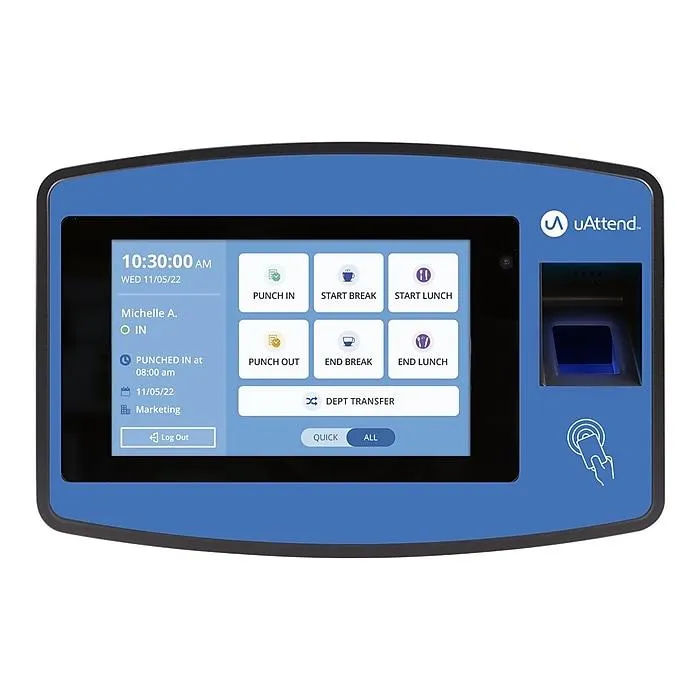 uAttend Biometric Fingerprint Time Clock System,