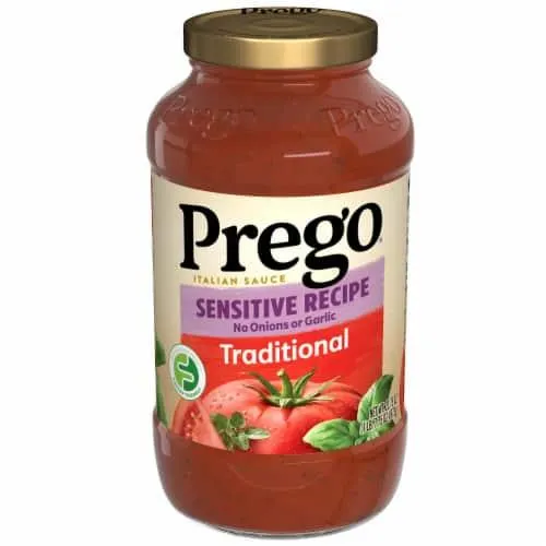 Prego Traditional Sensitive Recipe Low FODMAP Pasta Sauce