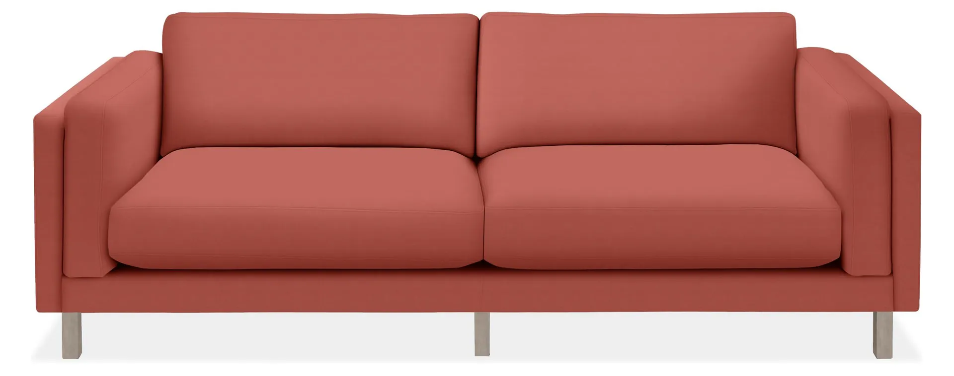 Cade 91" Sofa in Tristan Coral with Shell Legs