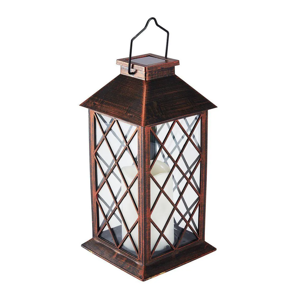 11 in. Solar LED Bronze Finish Lantern
