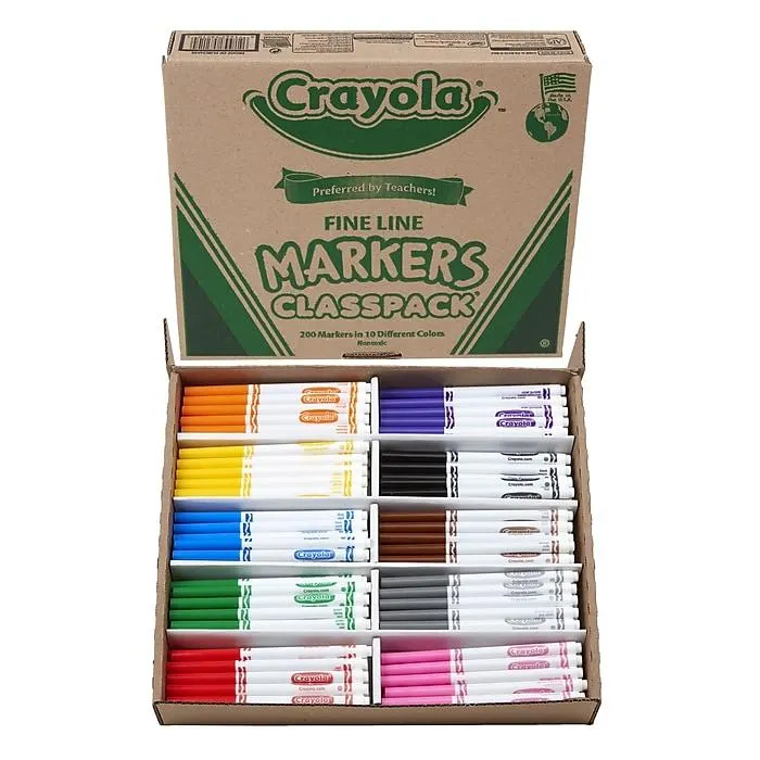 Crayola Classpack Non-Washable Markers,