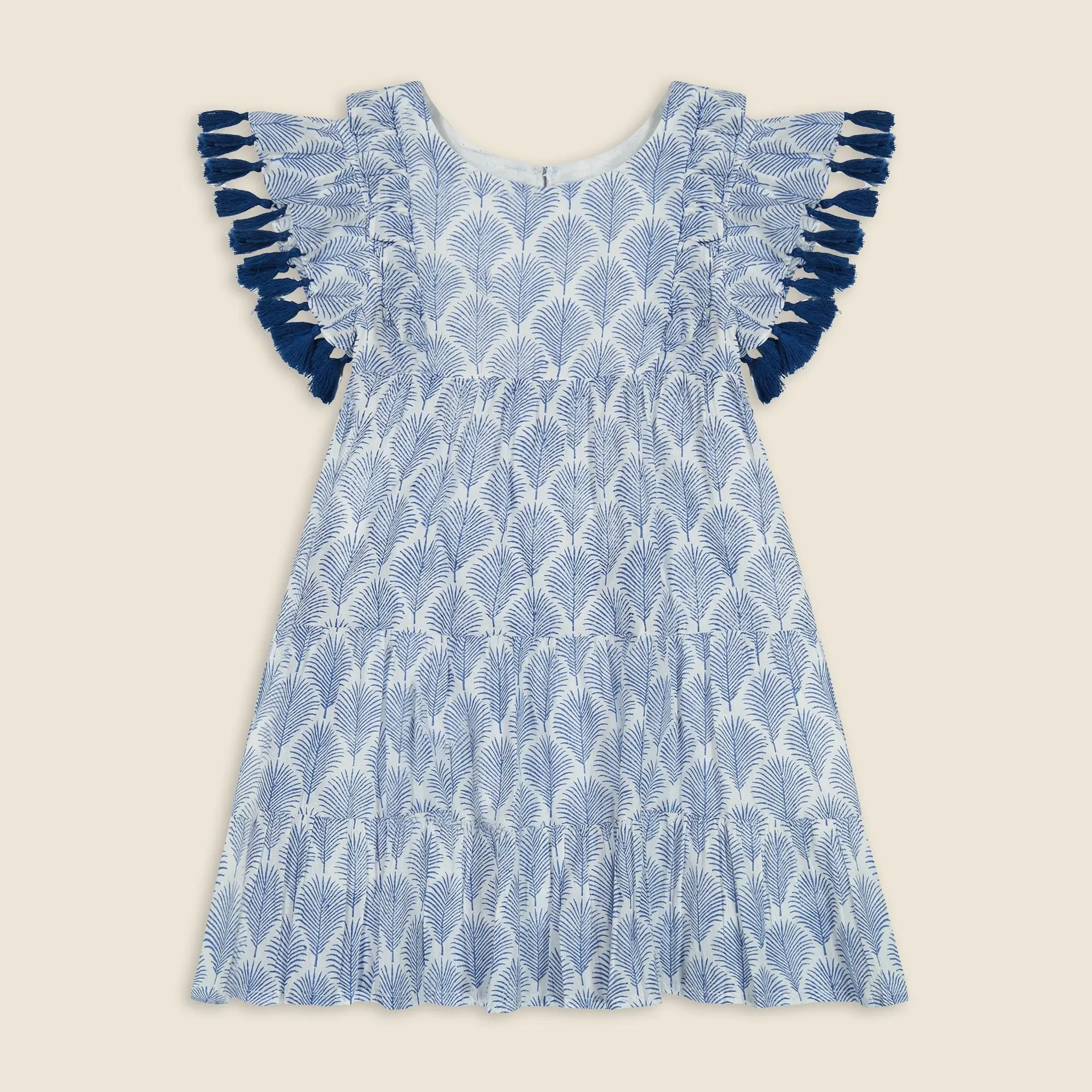 Girls' Mer St. Barth™ Sophie tassel dress with feathers