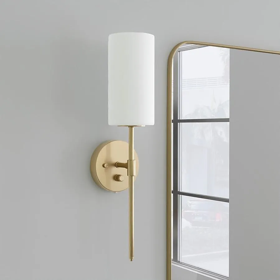 allen + roth Odessa 4.75-in W 1 -Light Brushed Gold Transitional Wall Sconce