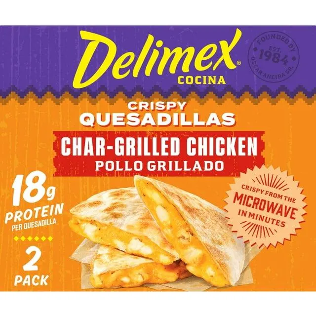 Delimex Char-Grilled Chicken Crispy Quesadillas, 8 oz box
