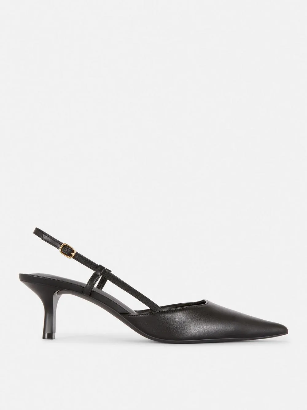 PU Slingback Kitten Heels