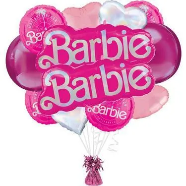 Premium Barbie Foil Balloon Bouquet with Balloon Weight, 13pc