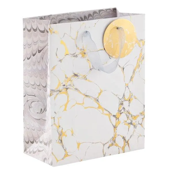 Medium Gold Marble Gift Bag
