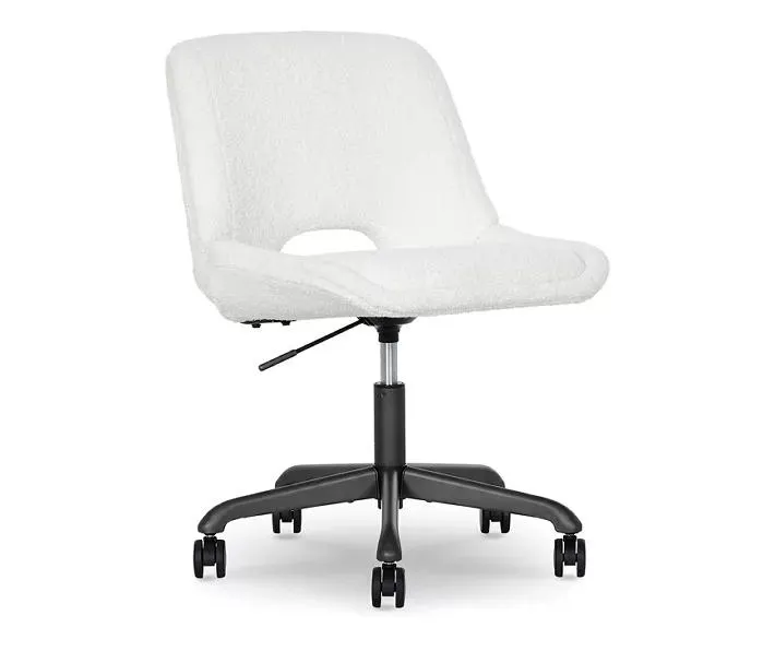 Cream Boucle Office Chair