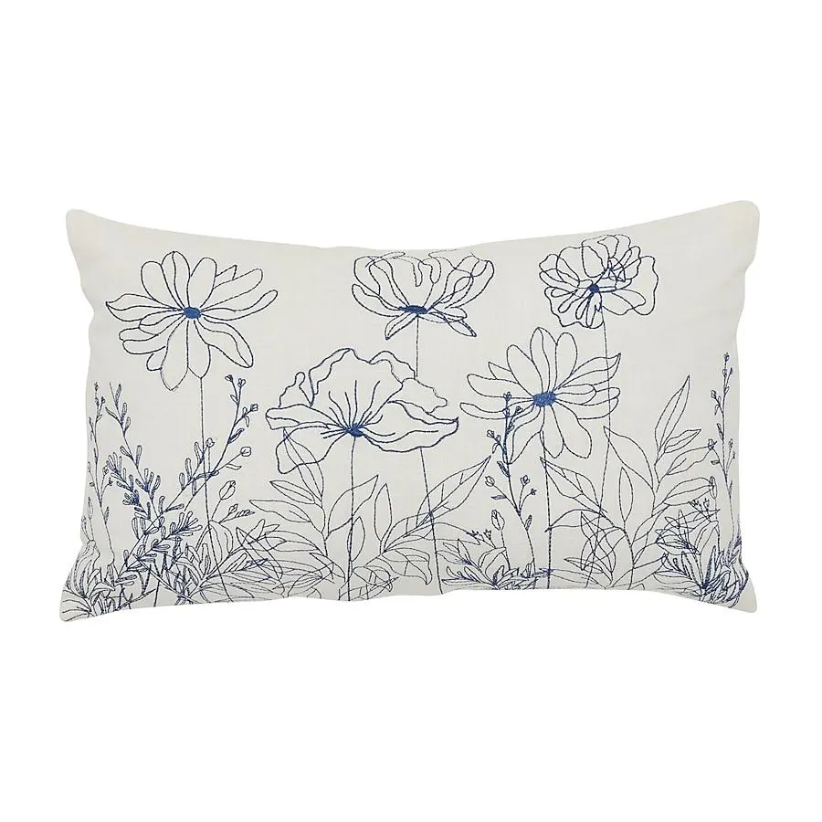 allen + roth 12-in x 20-in Indigo Rectangular Indoor Decorative Pillow