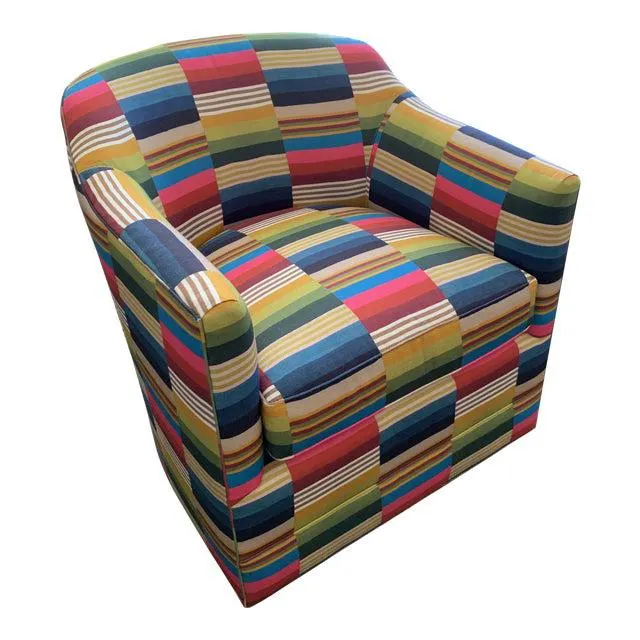 St. Frank Fabric Swivel Club Chair