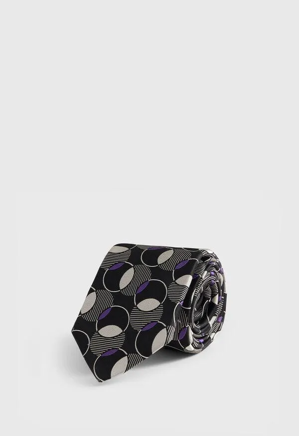 Circle Deco Woven Silk Tie