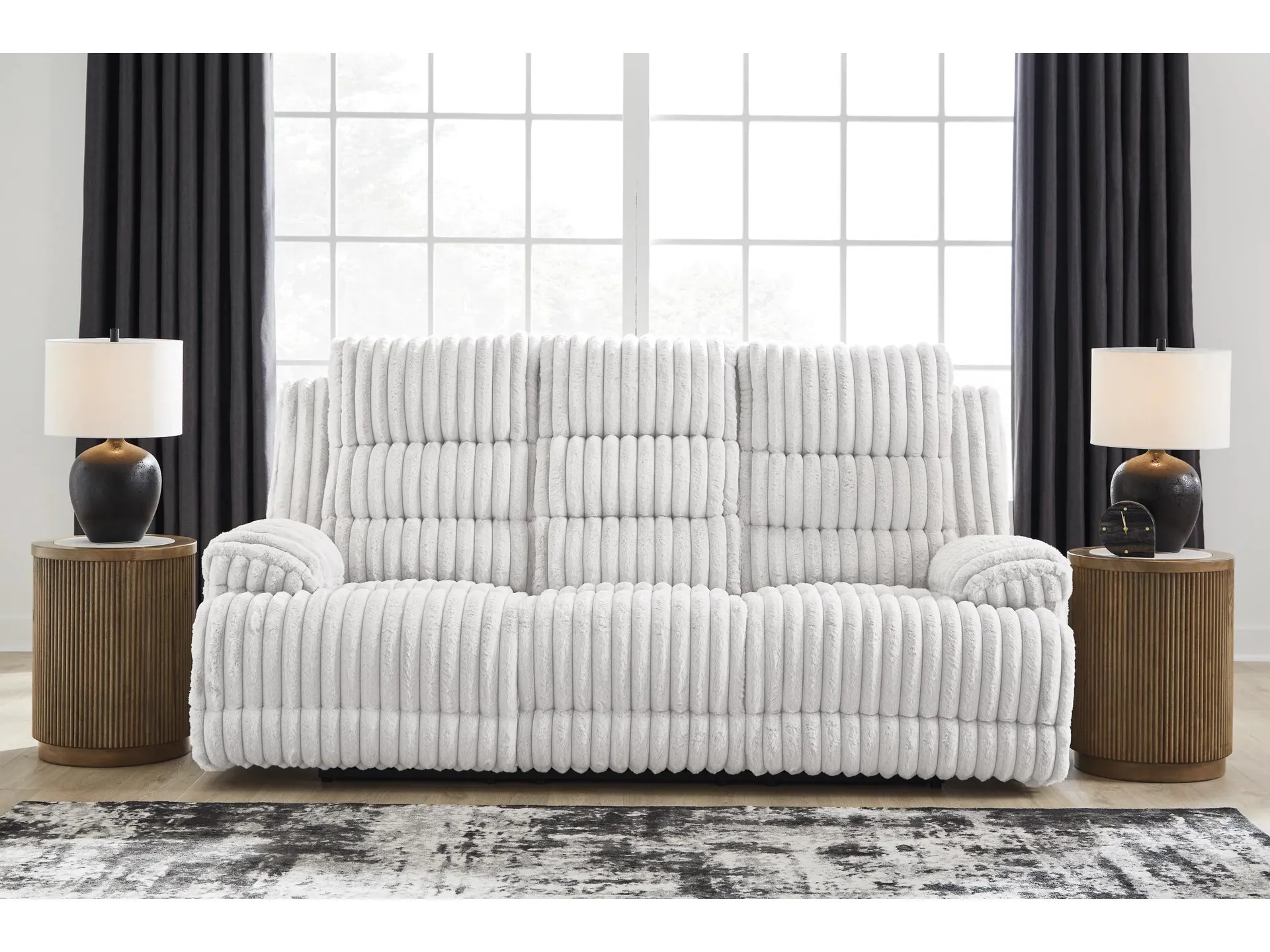 Technique Power Reclining Sofa with Drop Down Table