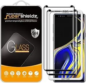 Supershieldz (2 Pack) Designed for Samsung Galaxy Note 9 Tempered Glass Screen Protector with (Easy Installation Tray) Anti Scratch, Bubble Free (Black)