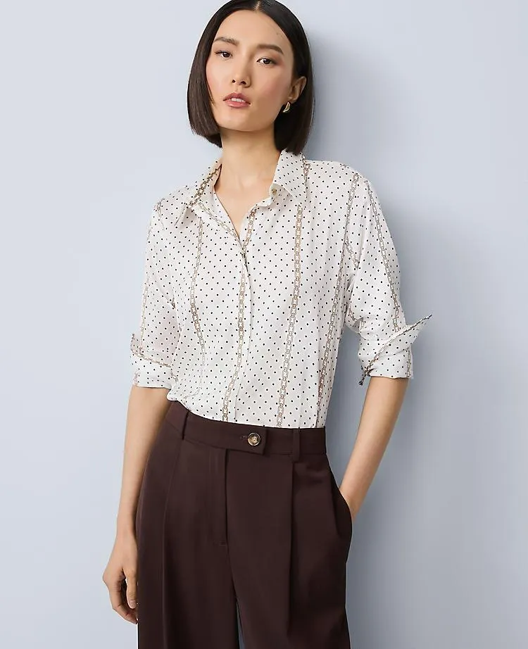Dotted Chain Link Print Essential Shirt