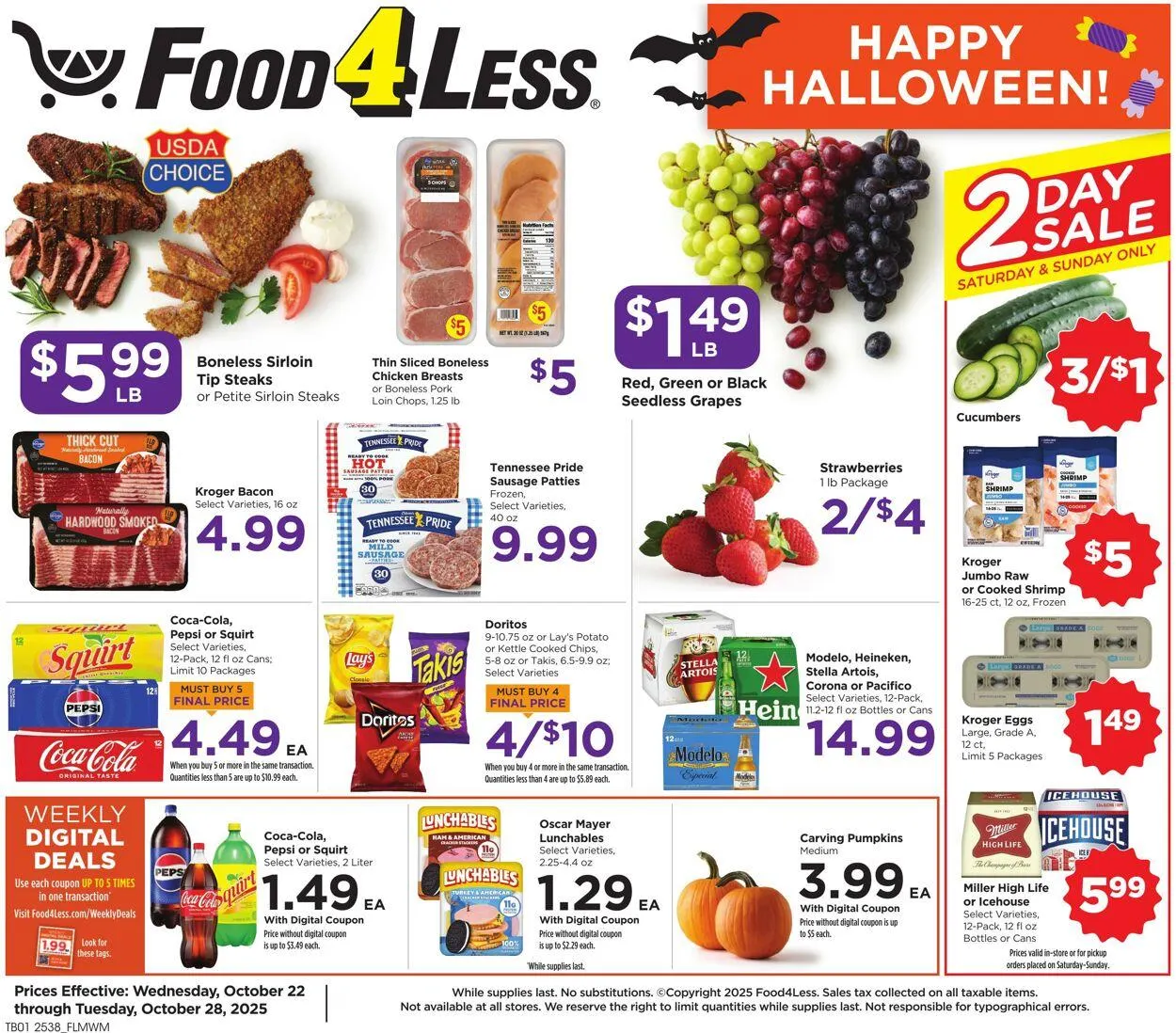 Weekly ad Food 4 Less from October 22 to October 28 2025 - Page 1