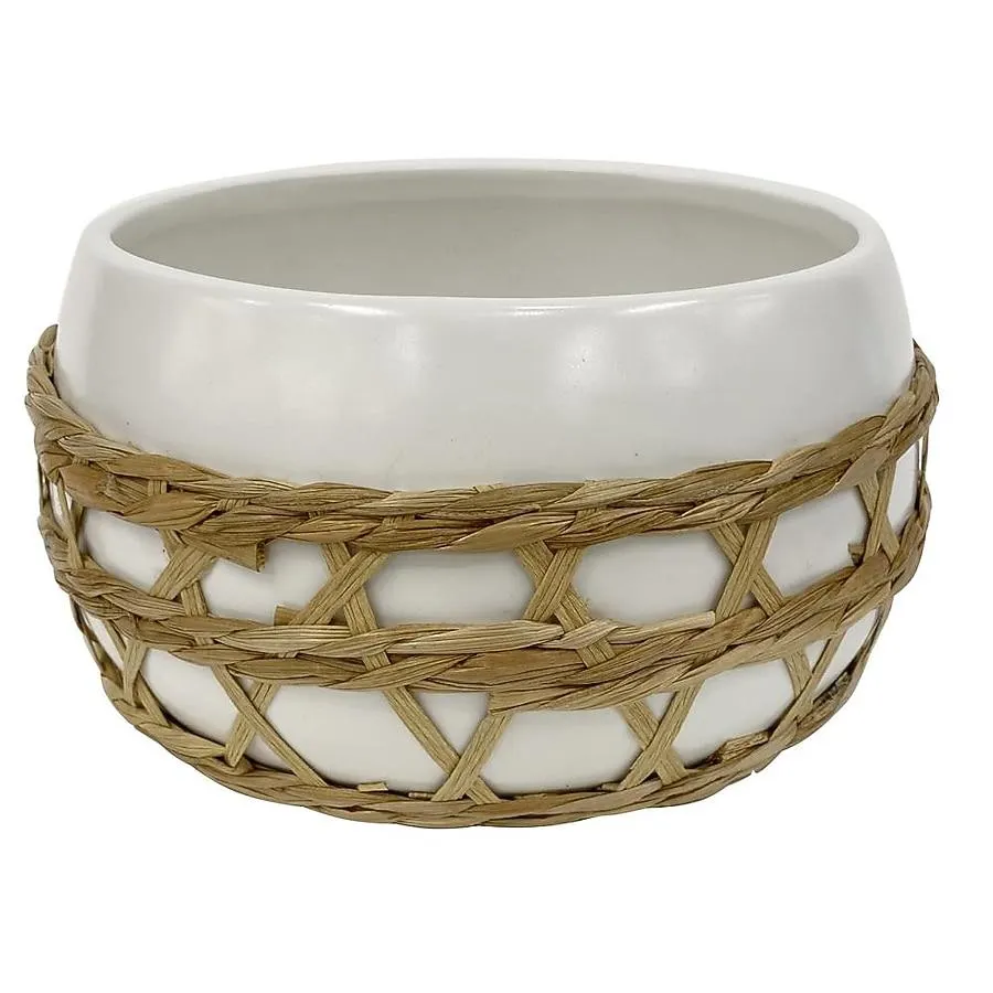 allen + roth 2 -Pack White Ceramic Art deco Decorative bowl