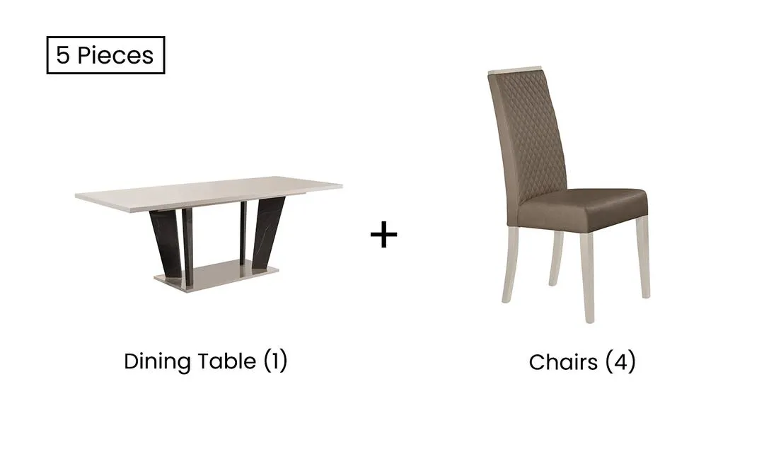 Jennifer Italia Sonia Rectangular Extendable Wooden Dining Room Set In Pearl