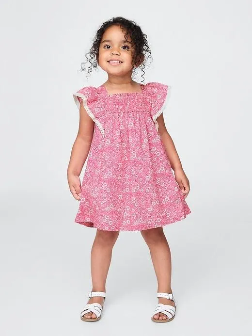 Baby & Toddler Poplin Flutter-Sleeve Dress