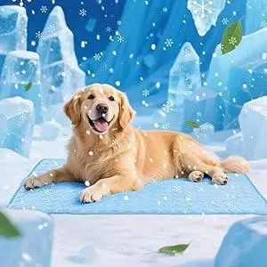 awrose Dog Cooling Mat, Summer Self Cool Pet Cooling Blanket for Dogs Cats, Easy Washable Foldable Dog Cool Pad for Crate, Bed, Floor, Car Seats, Lawns, Indoor, Outdoor