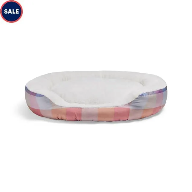 EveryYay Essentials Nester Step-In Dog Bed, 36" L X 30" W X 7" H, Purple Plaid