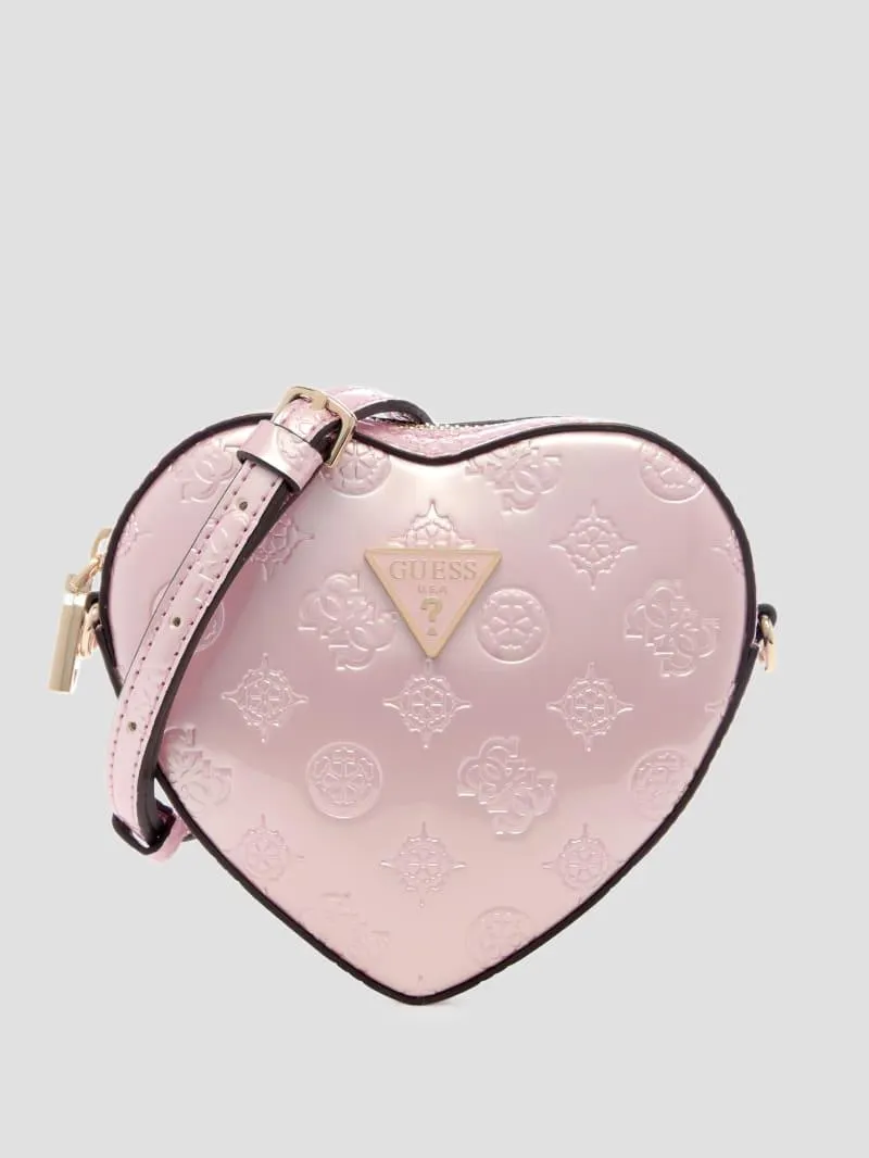 Arnela Debossed Logo Mini Heart Bag