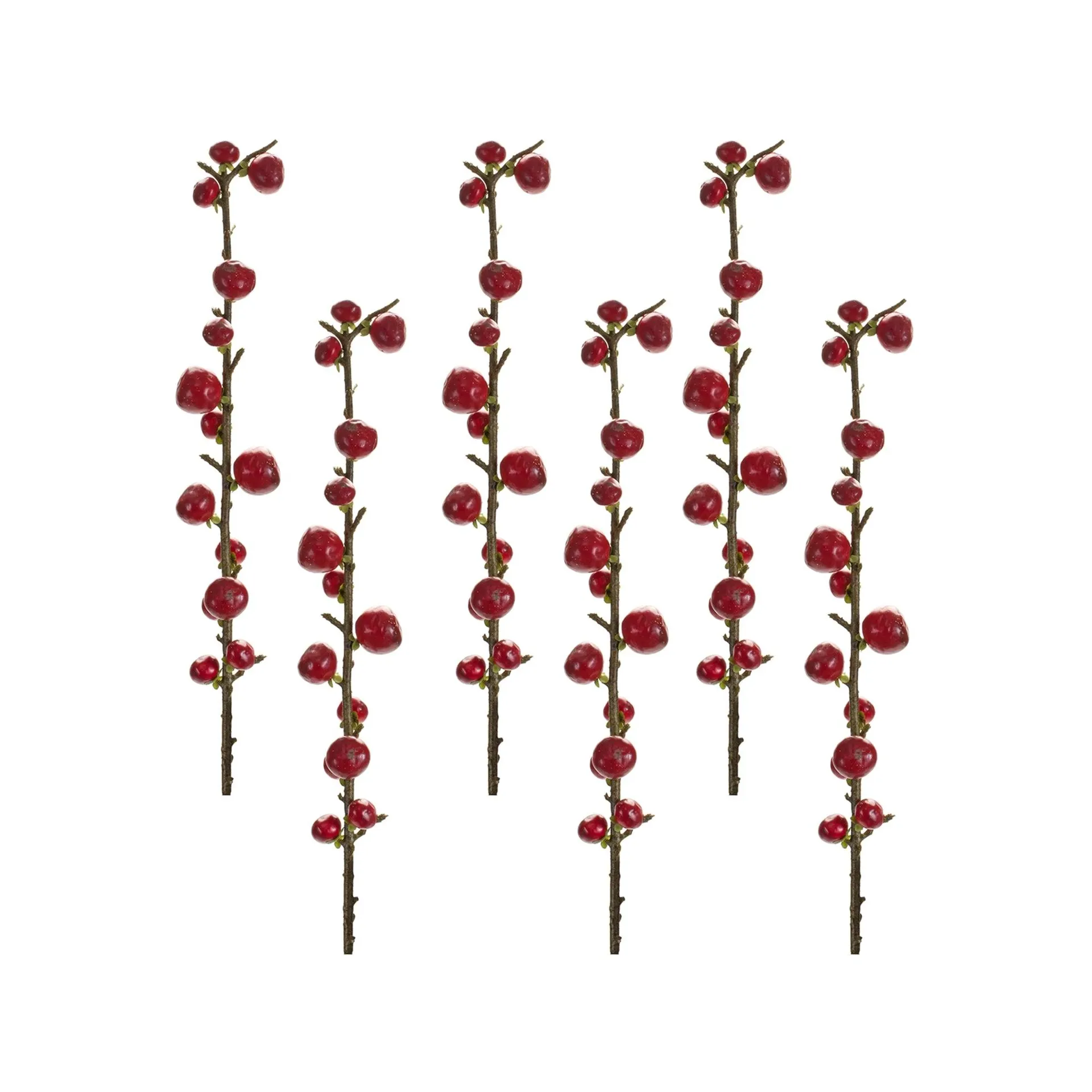Red Berry Twig Stems, Set of 6