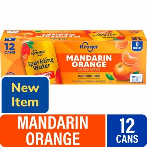 Kroger® Caffeine Free Mandarin Orange Sparkling Water Cans